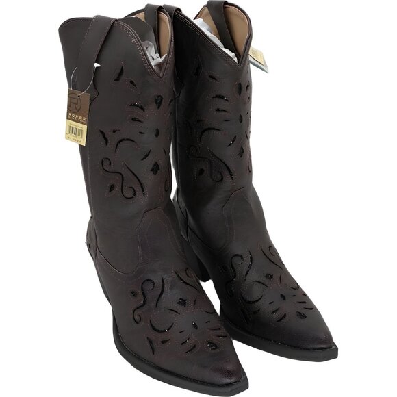 ROPER Chloe Snip Toe Western Boots Brown Women US 9.5 - Picture 1 of 6